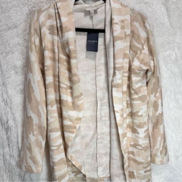 Lucky Brand Sweaters - Lucky Brand Open Front Sweater Cardigan - Cream / White Camo, Women’s Size S